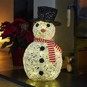 20 Warm White LED Sparkly Snowman