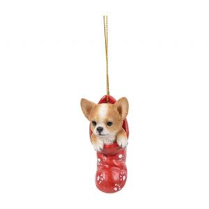 Vivid Arts Christmas Stocking Chihuahua Tree Decoration (7cm)
