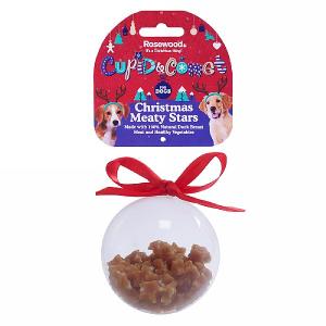 Rosewood Christmas Meaty Star Treats Bauble Gift For Dogs 80g