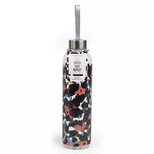 Pop Ani 750ml Glass Bottle with Stainless Steel Lid