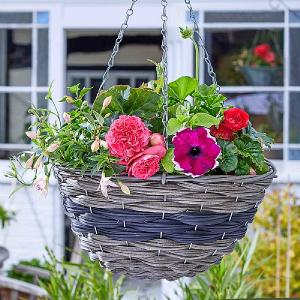 Smart Garden Firenze Faux Rattan Hanging Basket - 14''