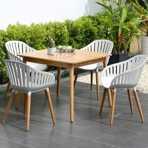 Lifestyle Garden Nassau 4 Seater Square Dining Set - White