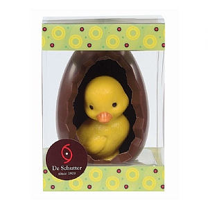 De Schutter Easter Egg with White Chocolate Duckling (180g)
