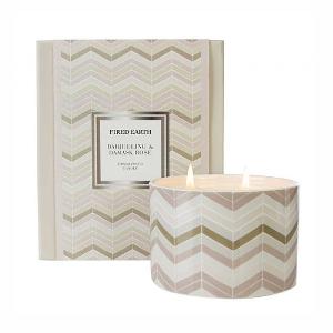 Wax Lyrical Fired Earth Darjeeling & Damask Rose Large Ceramic Candle