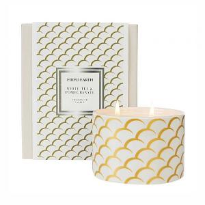 Wax Lyrical Fired Earth White Tea & Pomegranate Large Ceramic Candle