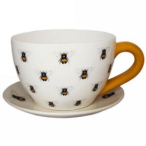 Ivyline Large Bumble Bee Teacup Planter - 25cm