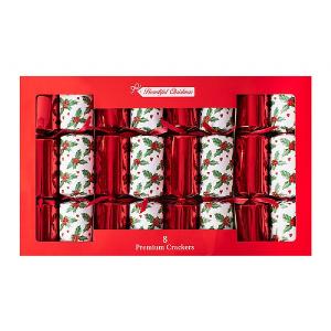 Premium Holly Crackers (Pack of 8)