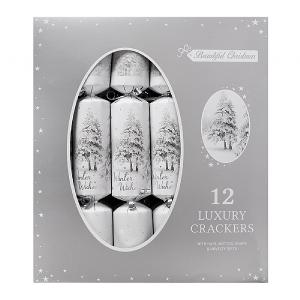 Luxury 14" Silver Tree Crackers (Pack of 12)
