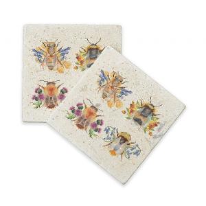 Kate of Kensington Bees Marble Coasters (Set of 2)