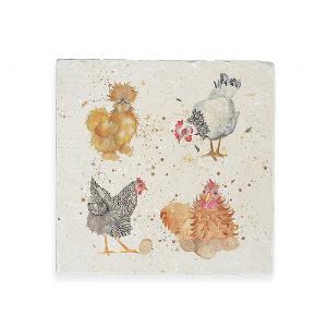 Kate of Kensington Hen Pals Medium Marble Platter