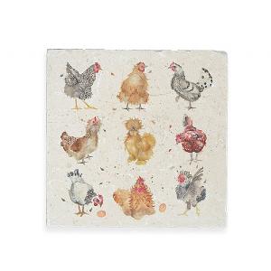 Kate of Kensington Hen Pals Large Marble Platter