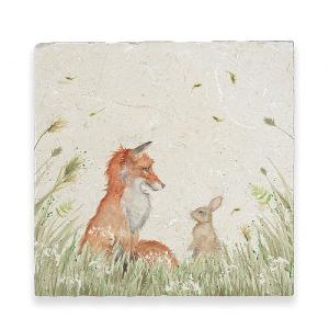 Kate of Kensington Fox & Rabbit Large Marble Platter