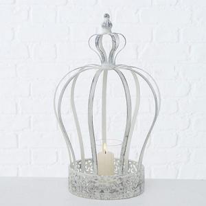 40cm Light Grey Lilli Crown Candle Holder