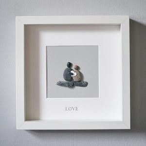 Love' Silver Foil Pebble Picture 23x23cm