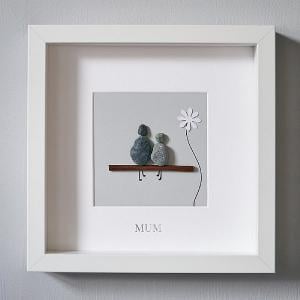Mum' Silver Foil Pebble Picture 50x50cm