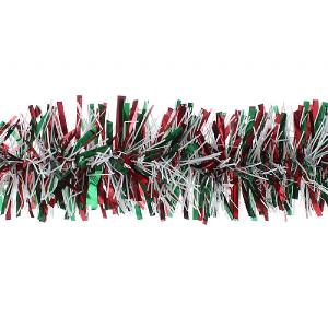 Festive Red, Green & White Tinsel - 2m