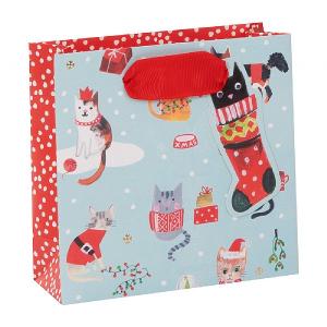 Glick Paper Salad Christmas Kittens Small Gift Bag
