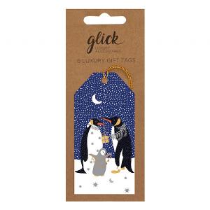 Glick Pizazz Penguin Blue Gift Tag (Pack of 6)