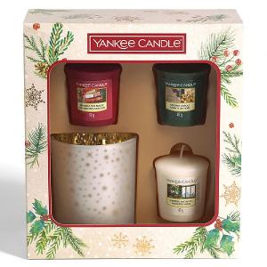 Yankee Candle 3 Votives & 1 Holder Gift Set