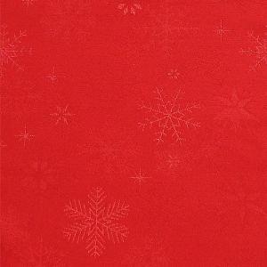 Peggy Wilkins Snow Crystal Red Christmas Tablecloth 67"x100"