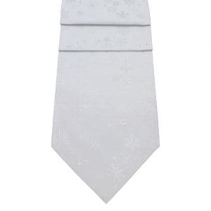 Peggy Wilkins Snow Crystal White & Silver Christmas Table Runner 14"x75"