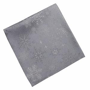 Peggy Wilkins Snow Crystal Grey Christmas Napkin - Pack of 4