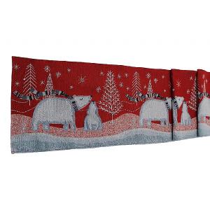 Peggy Wilkins Ice Bear Christmas Tapestry Table Runner 13"x72"