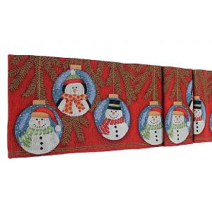 Peggy Wilkins Snow Baubles Christmas Tapestry Table Runner 13"x72"