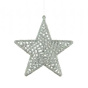 Floralsilk Silver Glitter Star Hanger