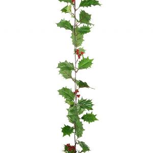 Floralsilk Holly Garland with Berries 1.8m