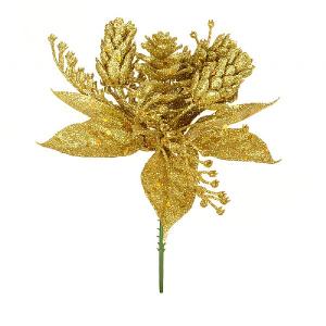 Floralsilk Gold Christmas Hops Pick