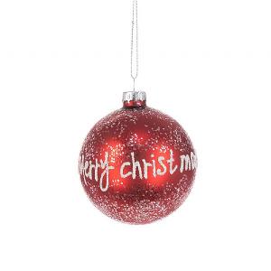 Floralsilk Glass Merry Christmas Bauble