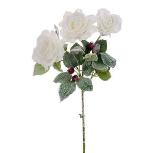 Floralsilk White Snowy Rose Spray