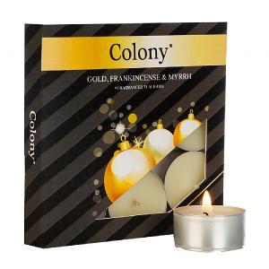 Colony Gold, Frankincense & Myrrh Tealights (Box of 9)