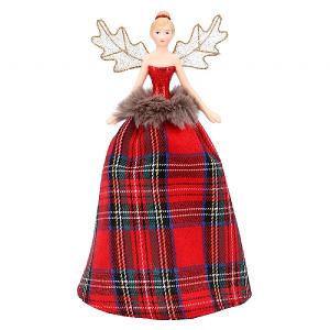 Gisela Graham Small Tartan Tree Top Fairy