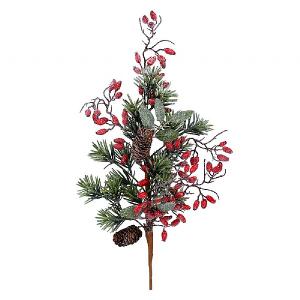 Gisela Graham Fir Branch Pick with Red Rosehips