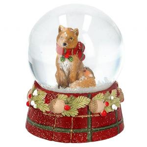 Gisela Graham Medium Tartan Fox Snow Globe