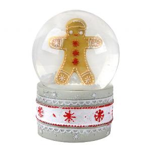 Gisela Graham Medium Gingerbread Man Glass Snow Globe