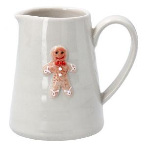 Gisela Graham Ceramic Mini Jug with Gingerbread Man