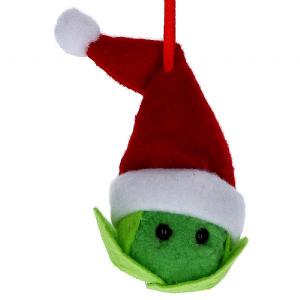 Gisela Graham Felt Sprout with Santa Hat Decoration