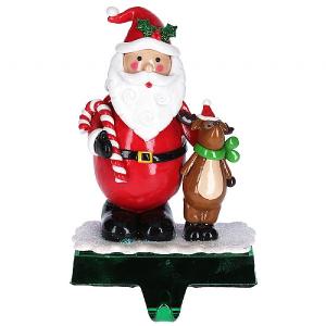 Gisela Graham Santa with Deer Stocking Hanger