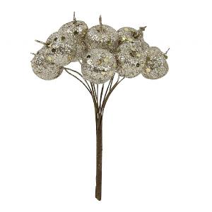 Gisela Graham Bunch of Pale Gold Glitter Mini Cherry Picks