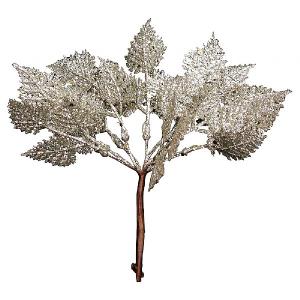Gisela Graham Bunch of Pale Gold Glitter Acrylic Leaf Pick
