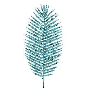 Gisela Graham Turquoise Glitter Acrylic Palm Branch