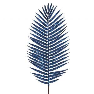 Gisela Graham Navy Blue Glitter Acrylic Palm Branch