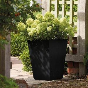 Stewart Garden 40cm Basalt Tall Square Planter - Black