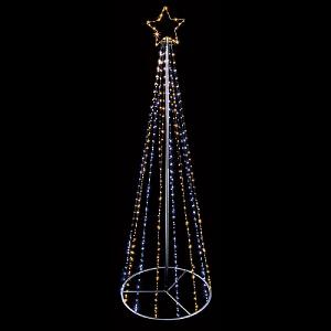 Premier 2.1m White LED Pyramid Tree (557 LEDs)