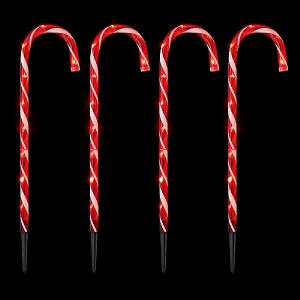 Premier Red & White Candy Cane Path Lights 62cm (Pack of 4)