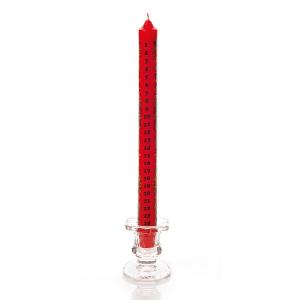 Premier Red Advent Candle with Glass Holder 25cm