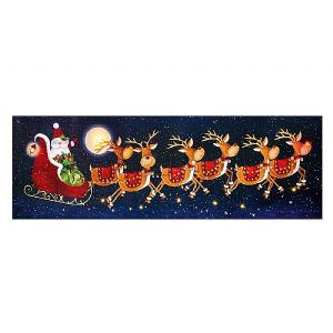 Premier Santa Sleigh Scene LED Canvas 30x90cm